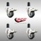 Service Caster 3 Inch 316SS Thermoplastic Rubber Swivel 1-5/8 Inch Stem Caster Set Lock Brake SCC-SS316TTLEX20S314-TPRB-158-4 - alternate 2